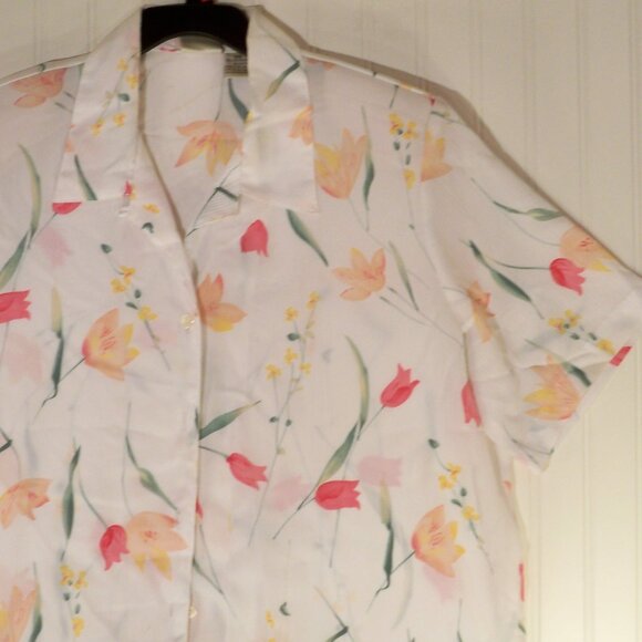 Alurson Daley 2, White Floral Button Up Shirt, 18W - Picture 1 of 4